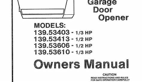 genesis garage door opener manual