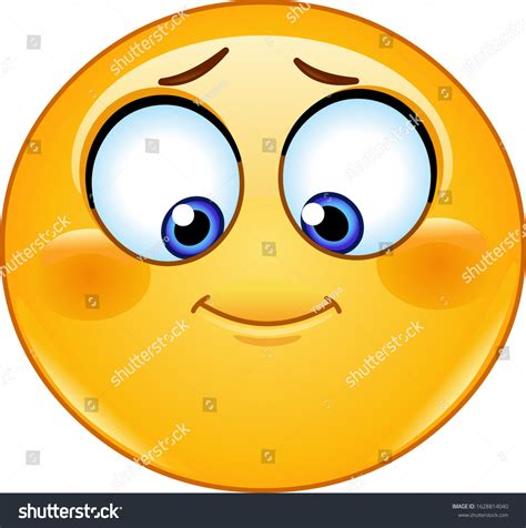Shy Emoji Emoticon Looking Down Stock Vector Royalty Free 1628814040