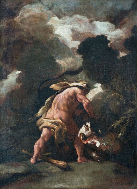 Luca Giordano Hercule Domptant Le Taureau De Crète Peinture Et