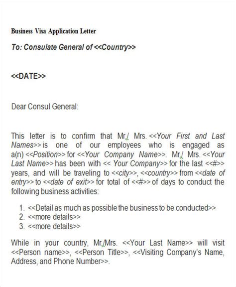 Bear in mind that the required documents for visa application should all be submitted together, on the day of your interview. FREE 42+ Business Letter Templates in MS Word | PDF