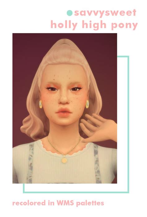 Savvysweet Holly High Pony Recolored Cubersims On Patreon Sims Hair