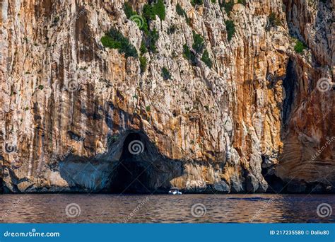 Blue Sea And The Characteristic Caves Of Cala Luna A Beach In The