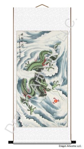 Luck Attracting Chinese Dragon Scroll Painting