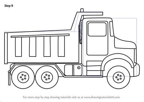 How To Draw Simple Dump Truck Trucks Step By Step