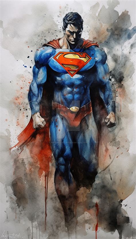 Superman Watercolour Painting By Imagineaiart99 On Deviantart