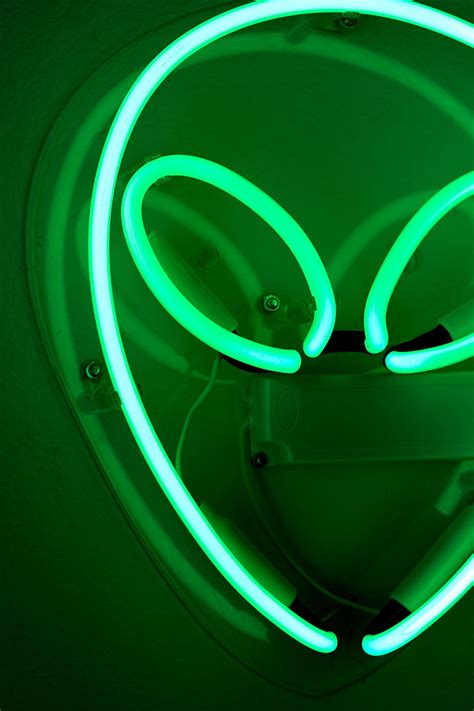 Small aesthetic rooms decor ideas Slide View: 4: Alien Neon Sign | Dark green aesthetic ...