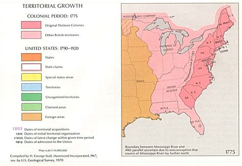 Territorial Expansion In Eastern United States 1775 Historical Map