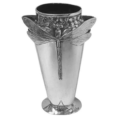 Art Nouveau Sterling Silver Overlay Glass Vase Alvin Circa 1900 At 1stdibs