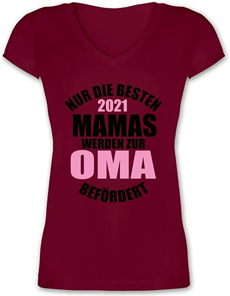 Shirtracer Oma Nur Die Besten Mamas Werden Zur Oma Befördert 2021 Schwarzrosa Damen T
