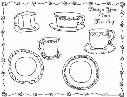 Tea Coloring Party Printable Pages Games Activity