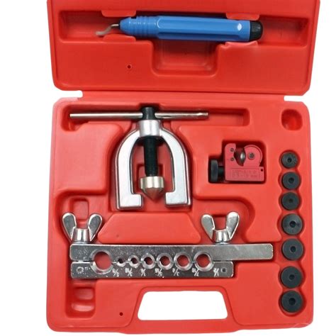 Sae Double Flaring Brake Line Tool Kit With Mini Pipe Cutter Car Truck