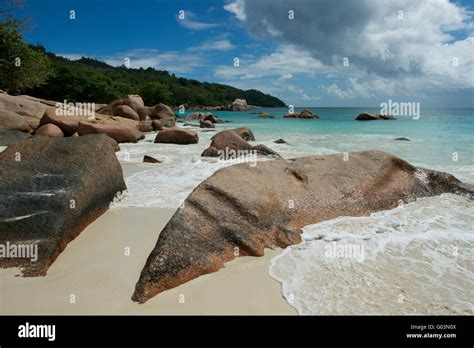 Stones At Anse Lazio Beach Seychelles Stock Photo Alamy