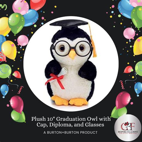 10 Plush Graduation Owl With Grad Cap Diploma And Glasses