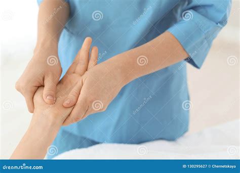 Woman Receiving Hand Massage In Wellness Center Stock Image Image Of Chiropractic Adult