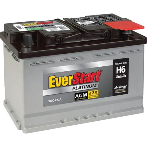Everstart Platinum Boxed Agm Battery Group Size H6 12v 760cca