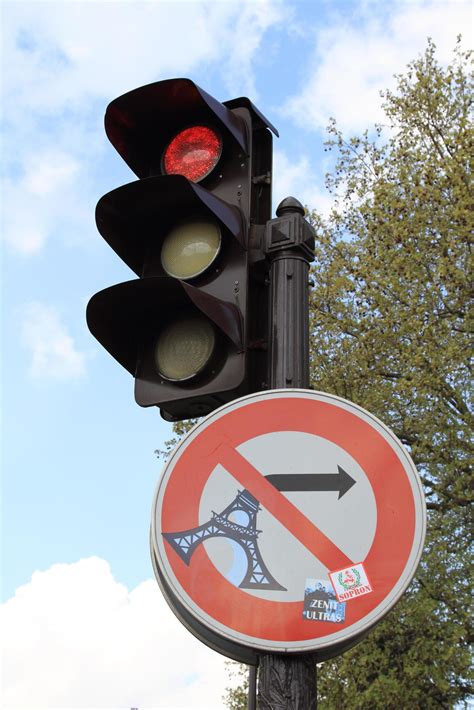 Traffic Signal And Traffic Sign At Paris France 3405251 Stock Photo At