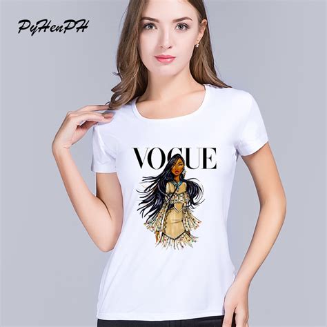pyhenph summer brand t shirt women fashion vogue princess printed t shirts female tops short