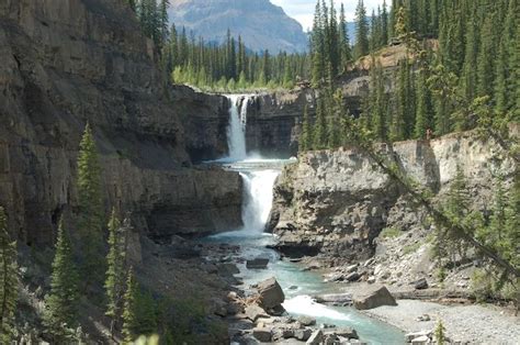 Crescent Falls Are A Series Of Two Waterfalls Located On The Bighorn