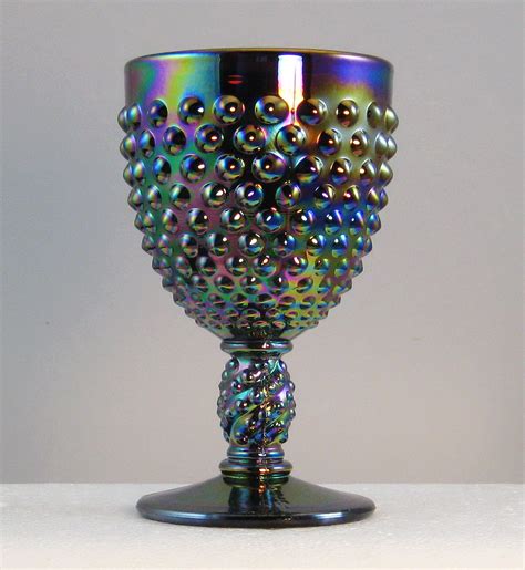 Fenton For Levay Purple Hobnail Carnival Glass Goblet Carnival Glass