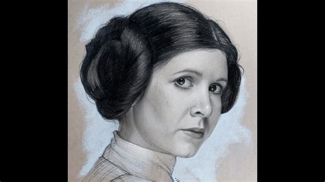 Carrie Fisher Speed Drawing Youtube