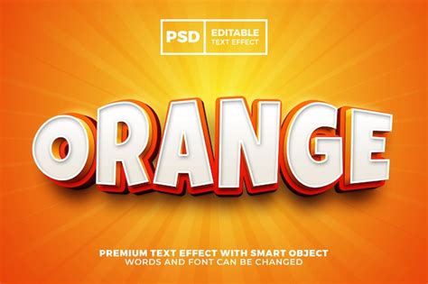 Premium Psd Super Orange Cartoon Comic 3d Editable Text Effect Style