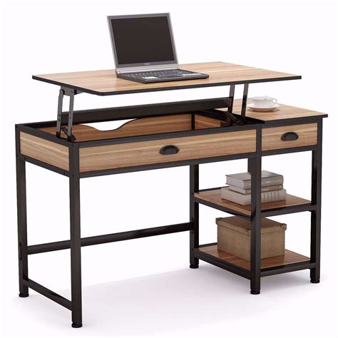 Tribesigns Modern Lift Top Computer Desk With Drawers 47 Inch Writing