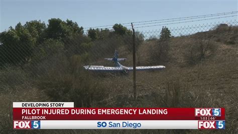 Pilot Injured When Small Plane Crashes At Fallbrook Airport Youtube