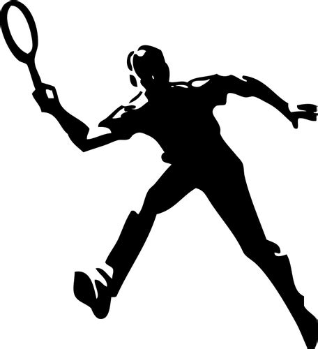 Vektor Silhouette Der Tennisspieler Public Domain Vektoren