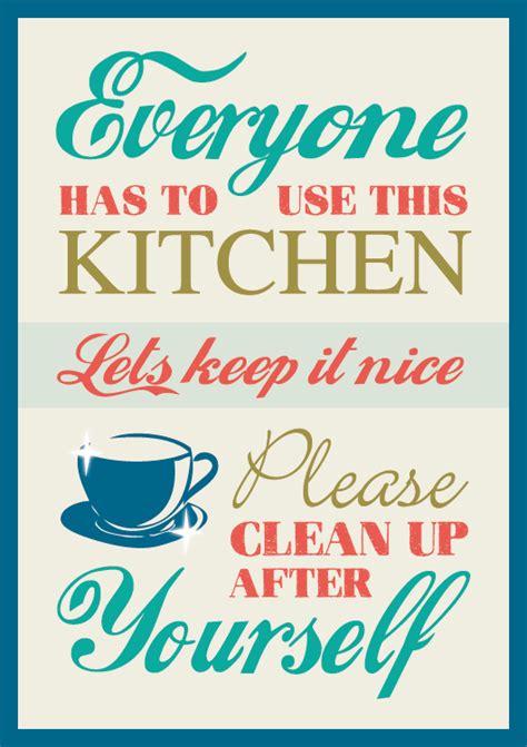 Kitchen Free Printable Signs