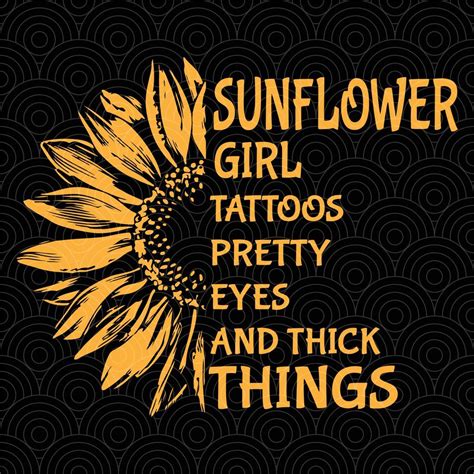 Sunflower girl with tattoos svg, sunflower svg, sunflower print, sunflower gift, sunflower svg ...