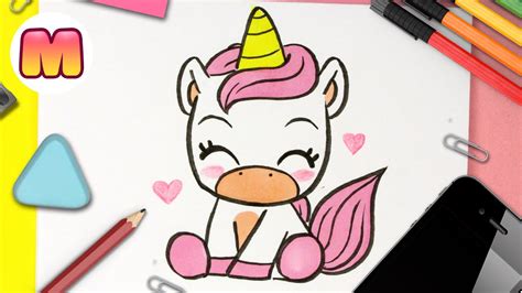 Como Dibujar Un Unicornio Kawaii 🌸 Aprender A Dibujar Y Colorear 🌸 Dibujos De Unicornios Facil