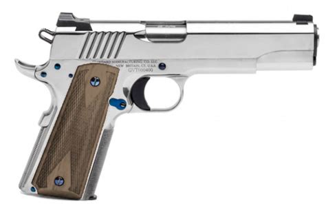 Standard Manufacturing 1911 45 Acp 5 Nickel With Walnut Checkered