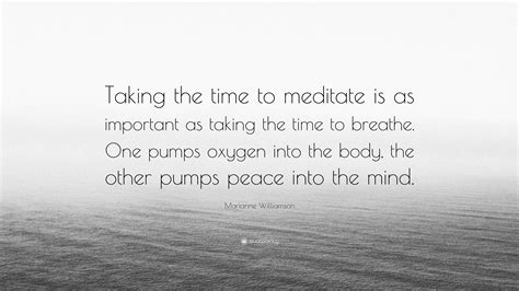 Marianne Williamson Quote Taking The Time To Meditate Is As Important