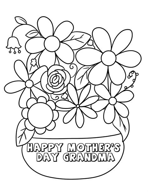 3 Free Printable “happy Mothers Day Grandma” Coloring Pages