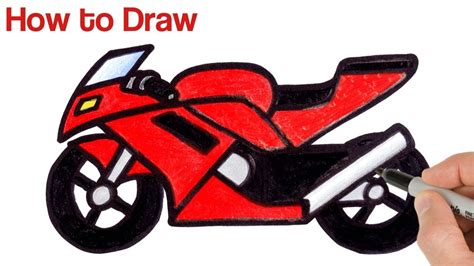 How To Draw A Motorcycle Drawing And Coloring For Beginners Youtube