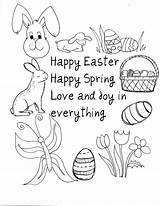 Easter Happy Coloring Pages Kids Saying sketch template