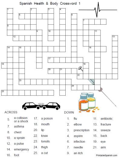 Make a crossword puzzle make a word search from a reading assignment make a word search from a list of words. NEW Printable Spanish FREEBIE of the Day: Spanish Health and Body Crossword #1 from ...