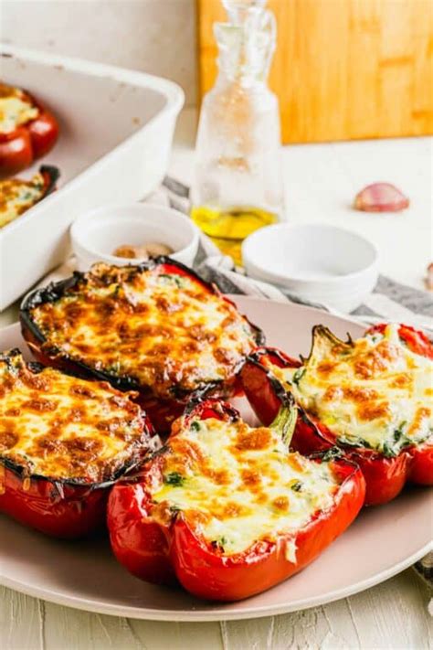 Spinach And Ricotta Stuffed Peppers Table For Two® By Julie Chiou