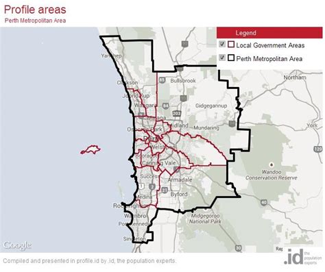 Perth Metropolitan Area Districts In The Metropolitan Regions