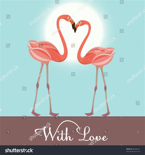 Flamingo Love Vector Illustration Stock Vector 46658107 Shutterstock