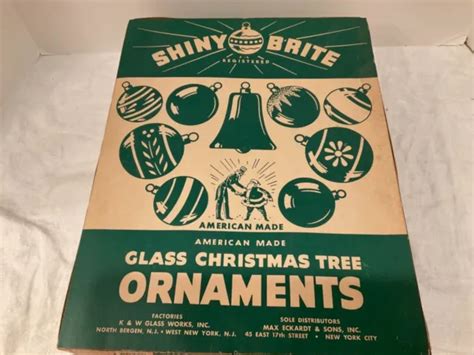 Vintage Shiny Brite Mercury Glass Mica Stencil Christmas Tree Ornaments W Box Picclick
