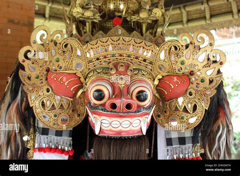 Closeup Of Balinese Barong A Panther Like Creature In Mythology Stock