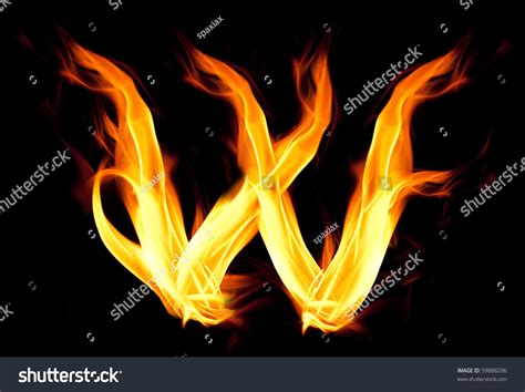 Fiery Font Letter W Stock Illustration 59888206 Shutterstock