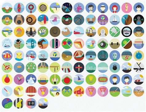 Scenicons Flat Vector Icons Round Icons