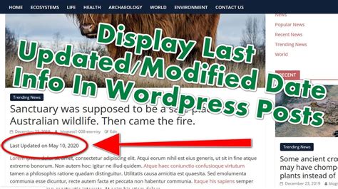 How To Display Last Modified Date Info In Your Wordpress Blog Youtube