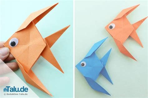 Einen origami hahn mit kindern aus papier falten zu ostern mit einer gut erklärten faltanleitung. Origami Fisch falten aus Papier - einfache Anleitung - Talu.de