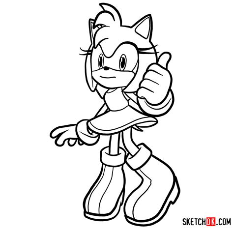 How To Draw Amy Rose Sonic The Hedgehog Step By Step Drawing Tutorials