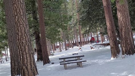 Walking Tour Of Snow Covered Crystal Lake Recreation Area In The San