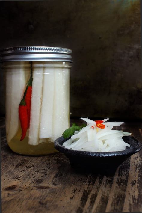 Quick And Easy Pickled Daikon Radish Pups With Chopsticks