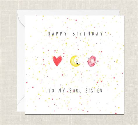 Happy Birthday To My Soul Sister Greetings Card With Envelope Etsy
